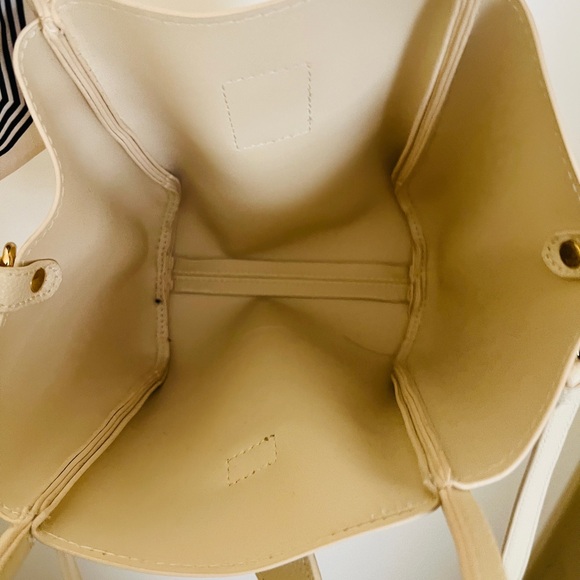 Cream and Black Crossbody Bag with Gold Hardware - Picture 5 of 5